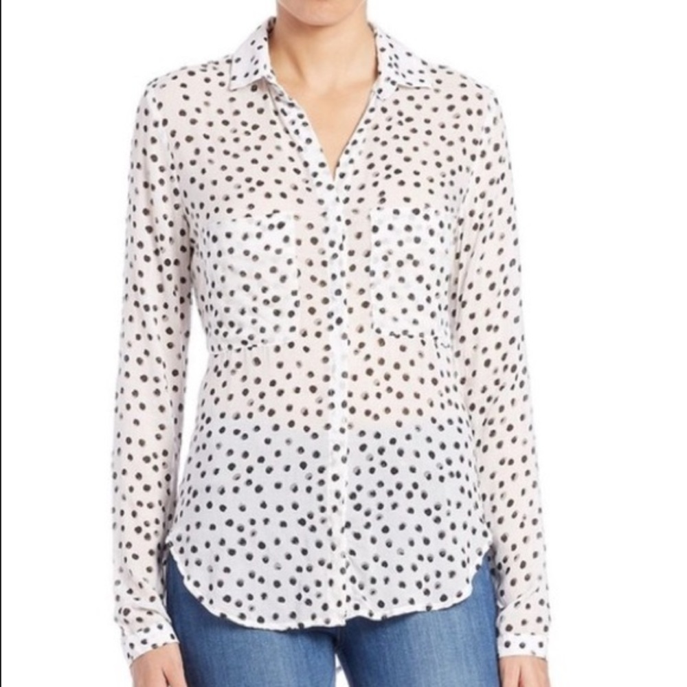 Anthropologie Cloth & Stone Polka Dot Button Down